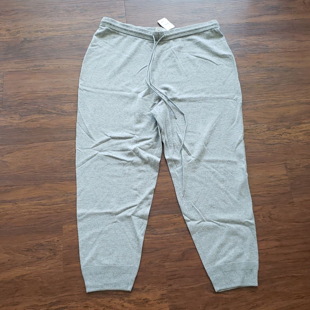 St John Women's Gray Jog Pants Size XL Cashmere Wool Quiet Luxury Lounge New - Picture 1 of 6